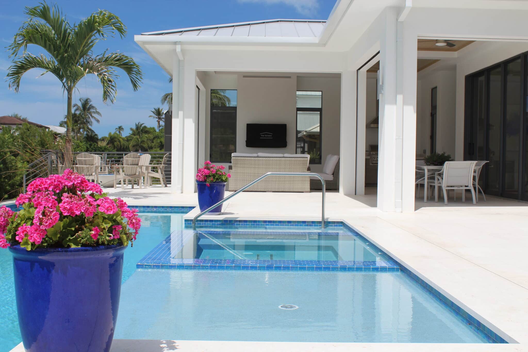 built-in spa pool design Naples